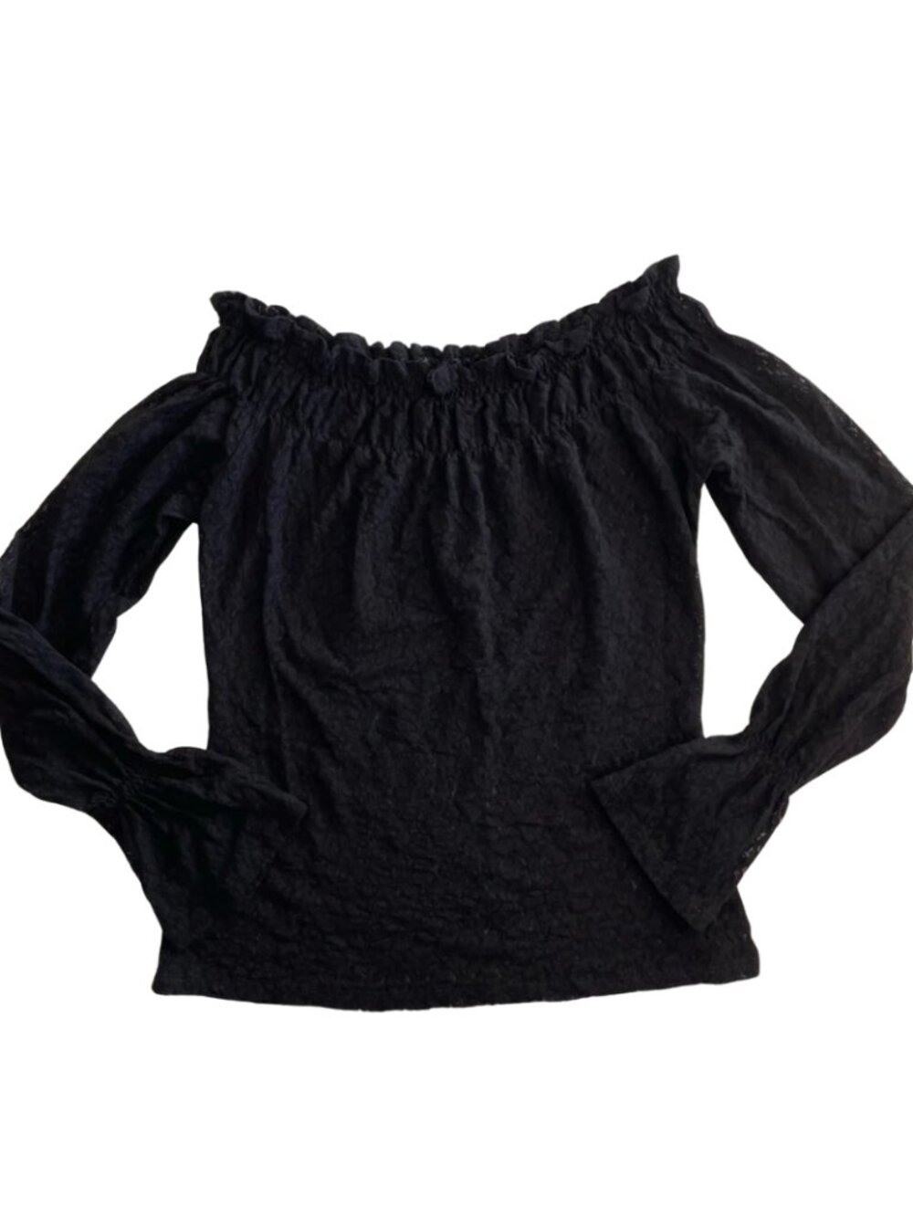 Women's Lace Top Size Medium Short Sleeve Casual Blouse Boho Feminine